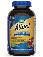 Alive! Men's 50+ Multi Gummy (Мультивитамины для Мужчин 50+) 150 жевательных таблеток (Nature's Way
